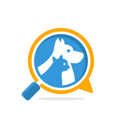 Vector illustration icon with communication and review media, to access information about pets