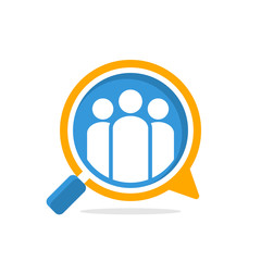 Illustration icon with the concept of analyzing community social networking