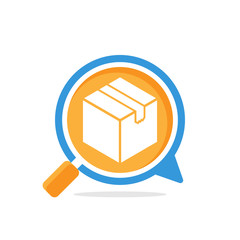 Illustration icon with the concept of searching package tracking information