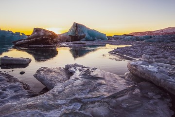 Icebargs at the Jökulsárlón Glacier Lagoon, Iceland, Europe