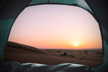 camping in the desert