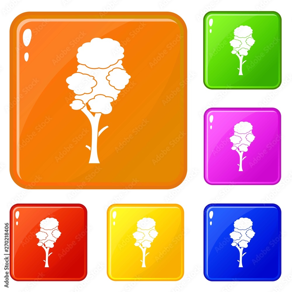 Poster linden icons set collection vector 6 color isolated on white background