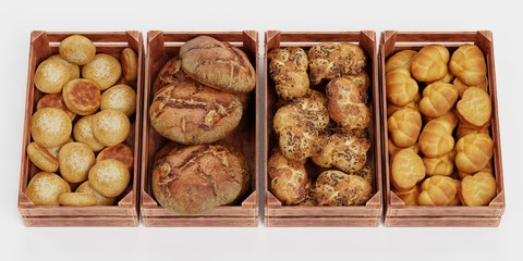 Realistic 3D Render of Bakery Set