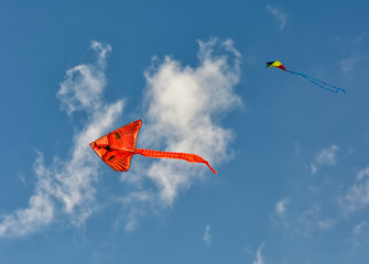 Kite, aircraft, held from the ground with the help of a rail and