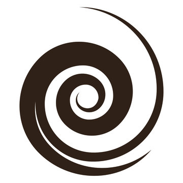 brown spiral shape, vector illustration