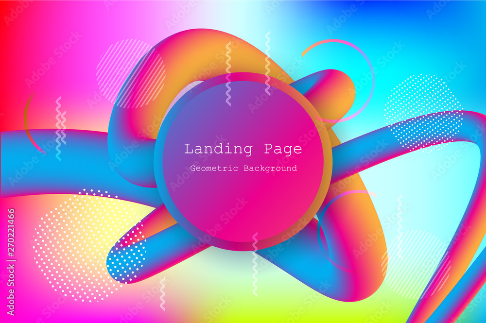 Sticker liquid color background design with fluid gradient shapes composition and futuristic design landing 