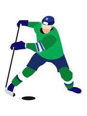 Fototapeta premium Isolated sportsman, hockey player on a white background. In minimalist style Cartoon flat Vector