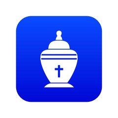 Urn icon digital blue for any design isolated on white vector illustration