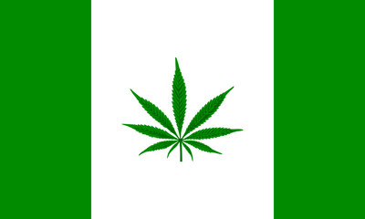 Illustration of canadian flag with marihuana inside