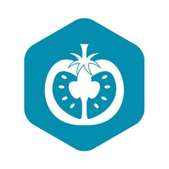 Half of tomato icon. Simple illustration of half of tomato vector icon for web