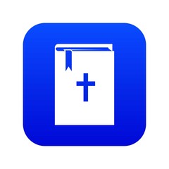Bible icon digital blue for any design isolated on white vector illustration