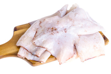 Raw squid frozen carcasses