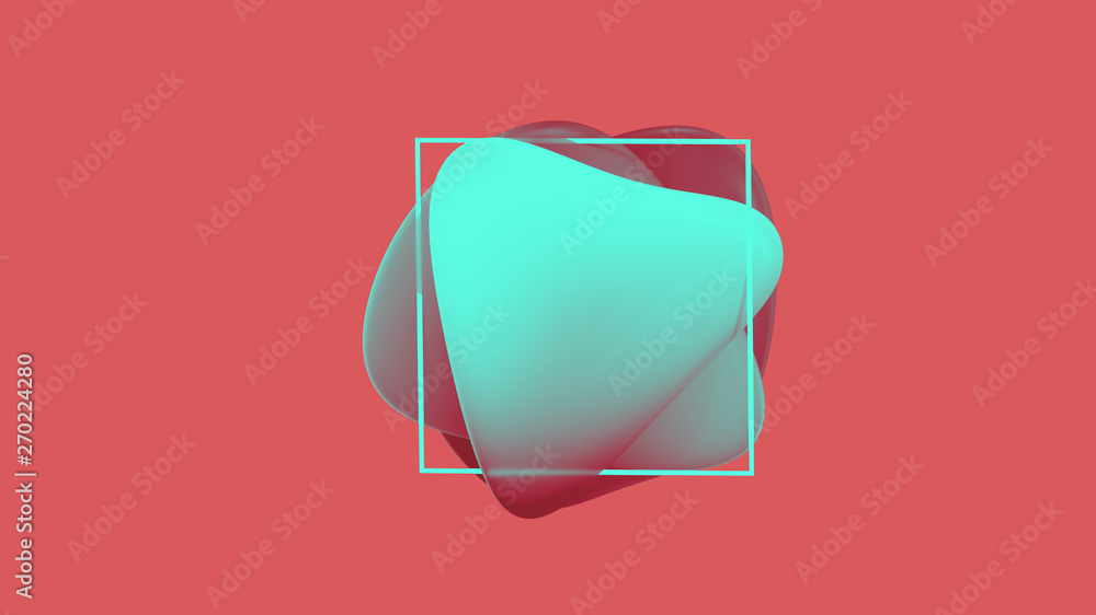 Aufkleber gradient color abstract shape banner and frame. liquid soft body bright colors design element. 3d il