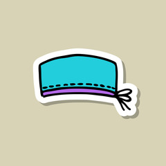 surgical cap doodle icon, vector illustration