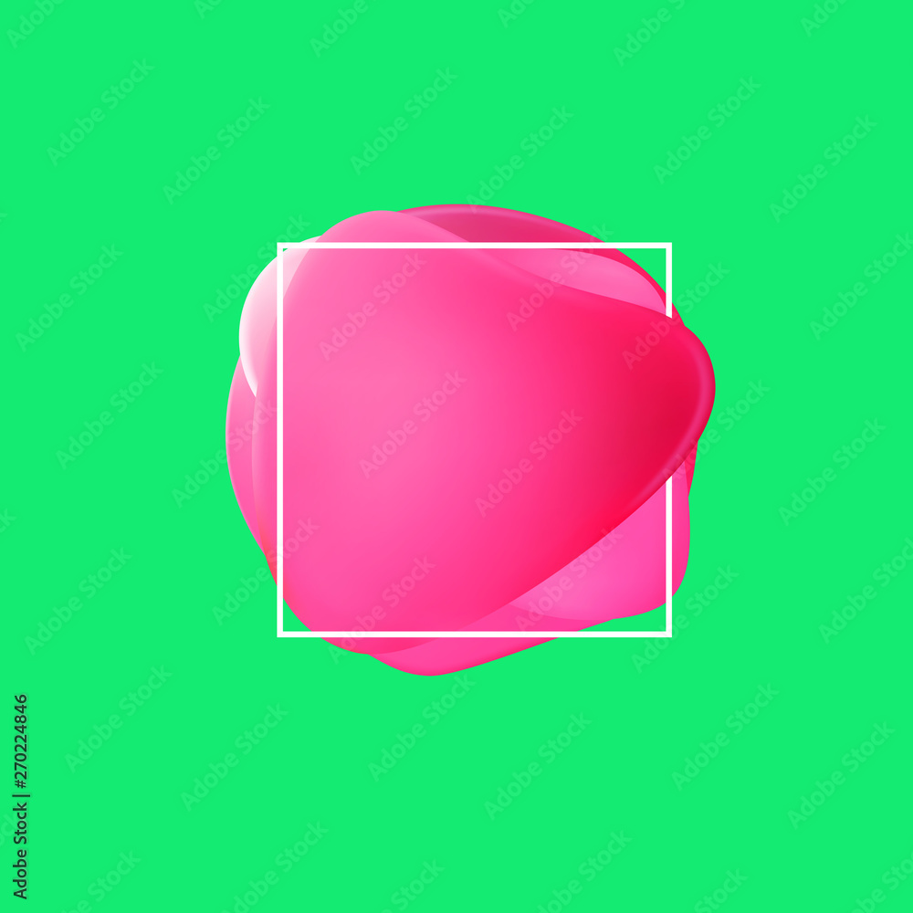 Poster red gradient color abstract shape banner and frame. liquid soft body bright colors design element.