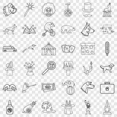 Animal icons set. Outline style of 36 animal vector icons for web for any design