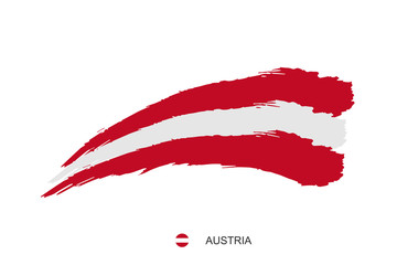 Fototapeta na wymiar Watercolor painting AUSTRIA national flag. Grunge brush stroke AUSTRIA Independence day symbol - Vector abstract illustration