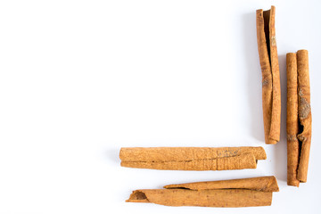 cinnamon sticks on background
