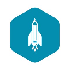 Start up pen rocket icon. Simple illustration of start up pen rocket vector icon for web design isolated on white background