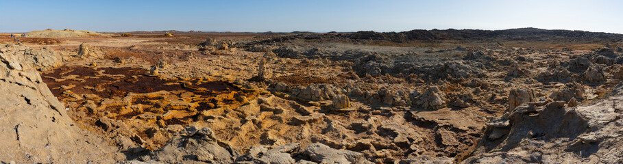 Concretions of salt rocks at Dallol in the Danakil Depression in Ethiopia, Africa.