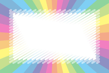 Fototapeta premium カラフルイラスト背景素材,パステルカラー,ネームプレート,プライスタグ,キッズ,無料,放射状,集中線