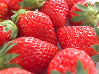 fresh red juicy strawberries 