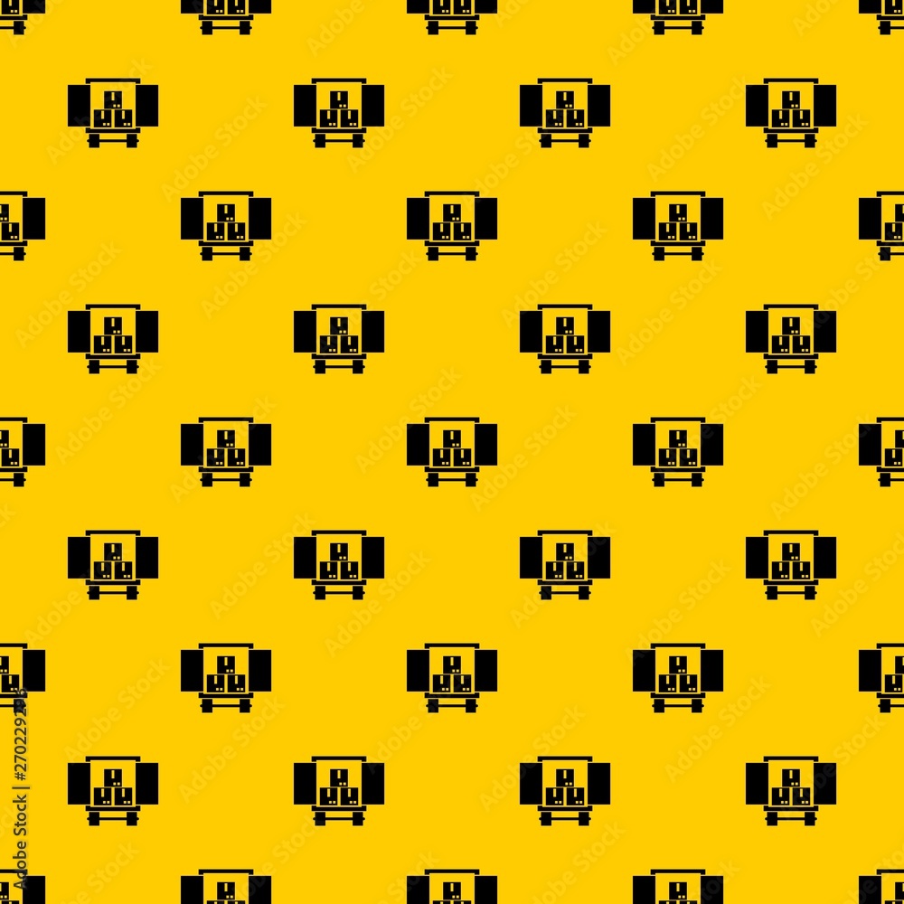 Poster cargo truck with load pattern seamless vector repeat geometric yellow for any design
