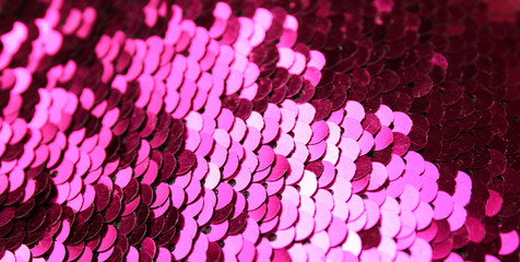 Fashion pink sequin background, fabric glitter surfactant.