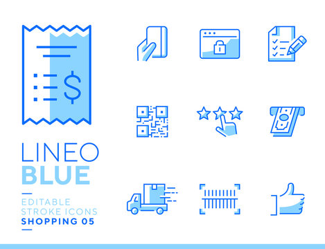 Lineo Blue - Shopping and E-commerce line icons