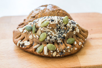 Homemade Salty Turkish Style Pastries with Cottage Cheese and Pumpkin Seeds / Salted Pogaca.