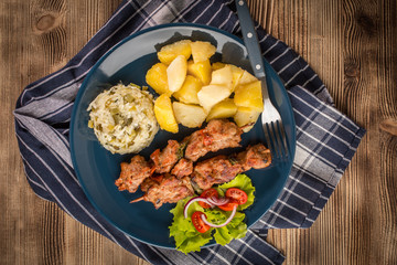 Shish kebabs - grilled meat and vegetables