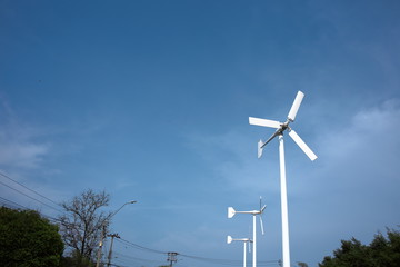 Fototapeta na wymiar 風力発電、エコイメージ、クリーンエナジー