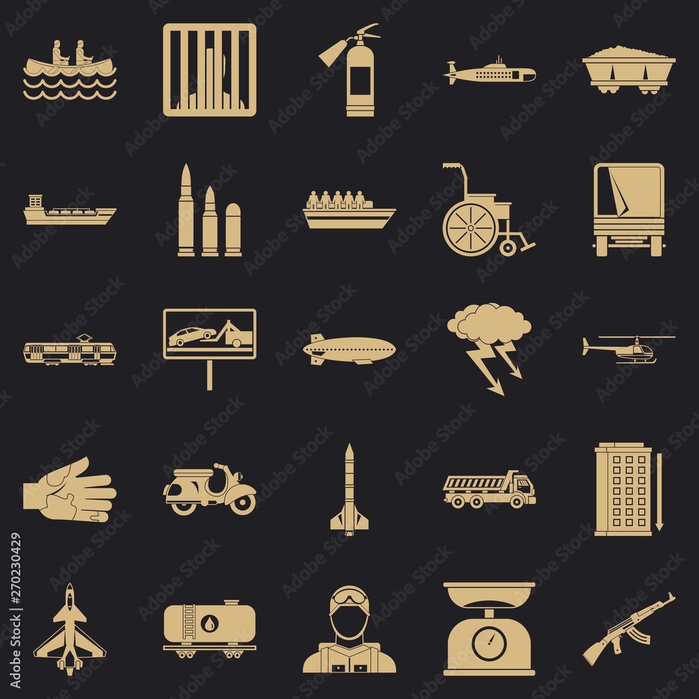 Poster drag icons set. simple set of 25 drag vector icons for web for any design