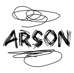 ARSON stamp on white background