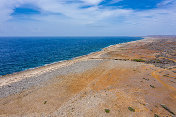 Aerial view over western tip of Curaçao/Caribbean /Dutch Antilles