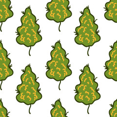 marihuana bud seamless doodle pattern
