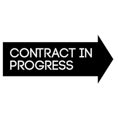 CONTRACT IN PROGRESS stamp on white background