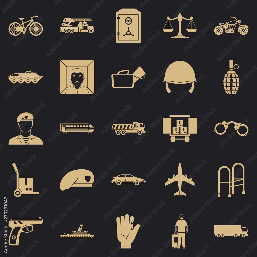 Poster charge icons set. simple set of 25 charge vector icons for web for any design