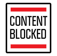 CONTENT BLOCKED stamp on white background