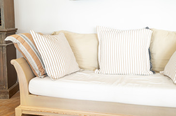 Fototapeta na wymiar Comfortable pillow on sofa chair