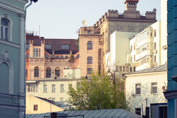 Fototapeta na wymiar old buildings in moscow russia
