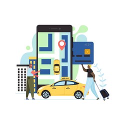 App taxi vector flat style design illustration