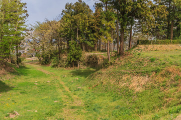 春の箕輪城の風景