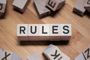 Rules Word In Wooden Cube