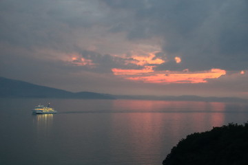 Naklejka premium 海の夕景