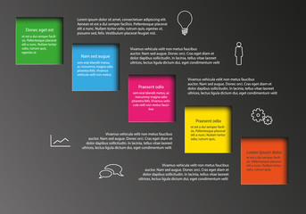 Vector Infographic with color squares for text