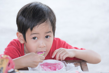 boy with sweet iced
