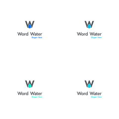 Alphabet letters Initials Monogram logo W Drop Initial Letter W Drop Logo - Minimal Business Logo