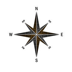 Orange and white abstract grunge pattern with windrose