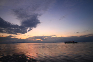 海の夕景